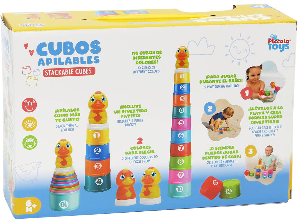 Cubi impilabili con anatroccolo arancione