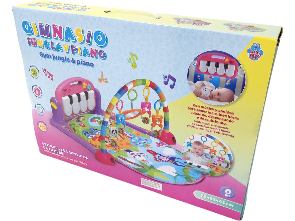 Gymnase piano musical rose avec couverture 73x61x45 cm.