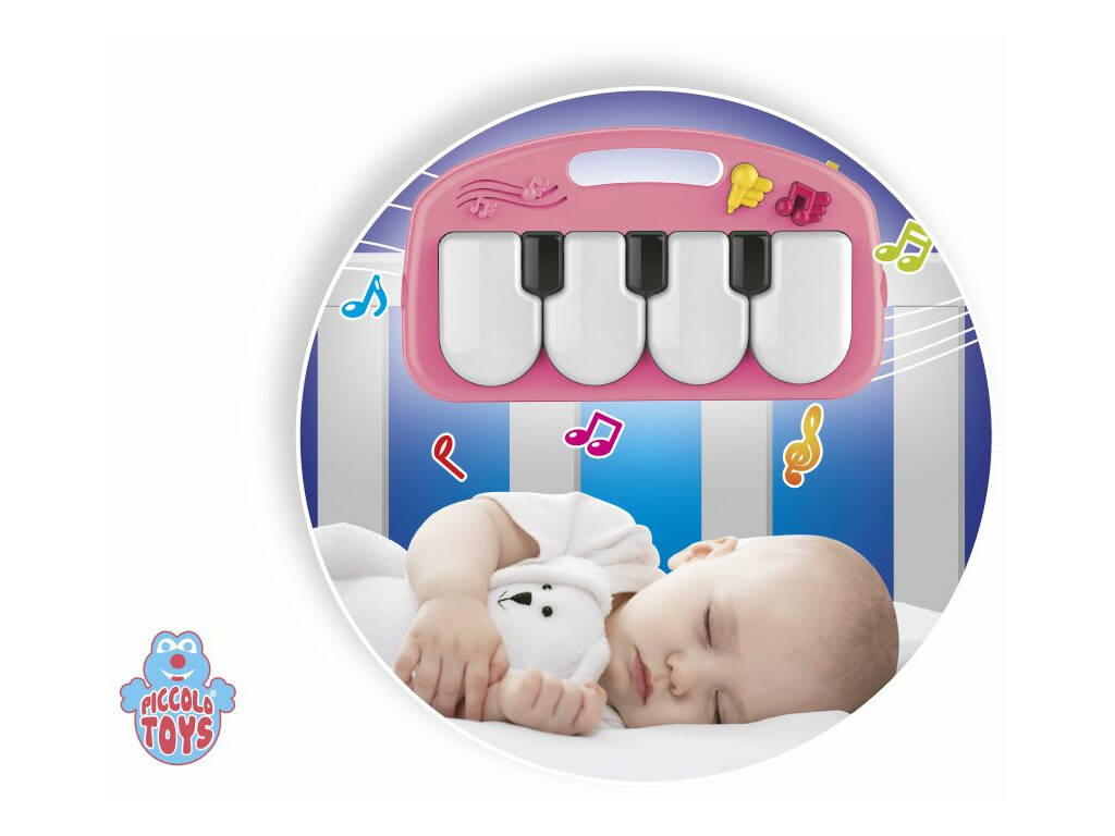 Gymnase piano musical rose avec couverture 73x61x45 cm.