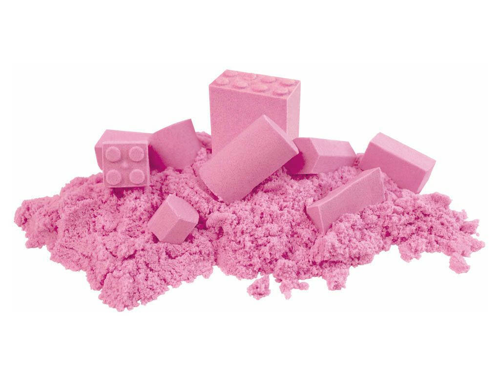Sable magique 1.000 gr. rose avec moules et blocs géométriques