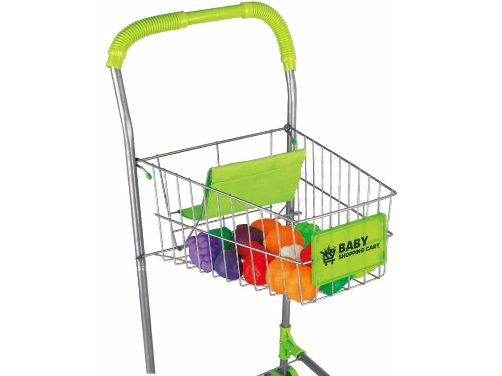 Chariot de supermarché avec 12 fruits et légumes