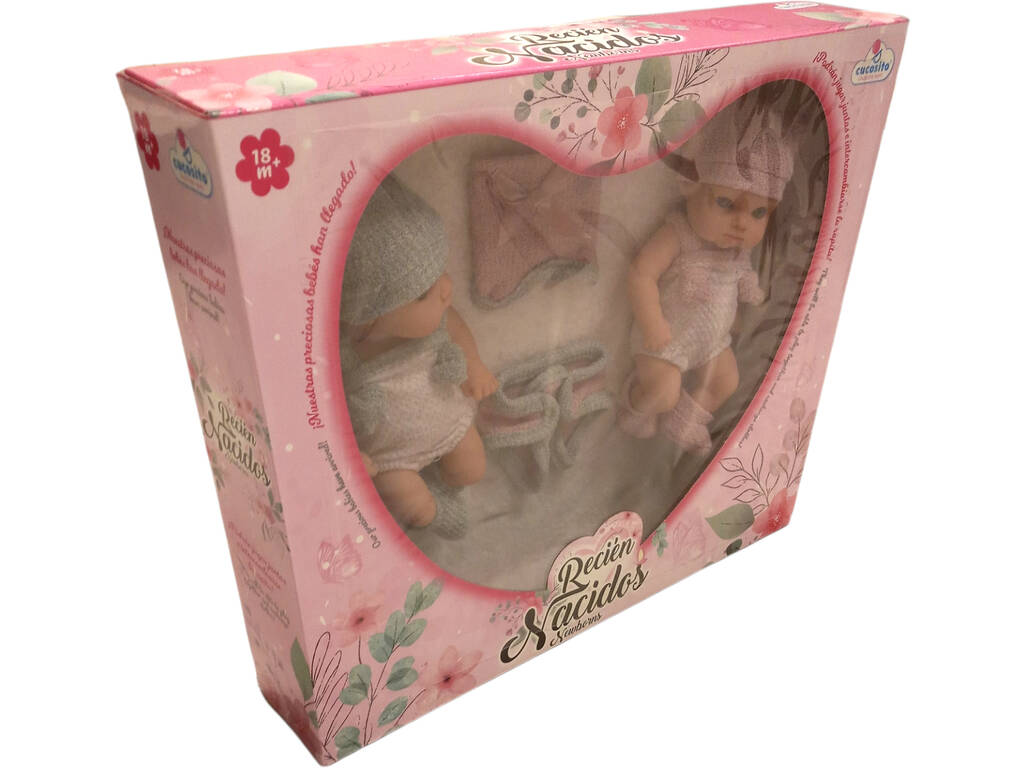 Lot de 2 poupées Baby Sisters 20 cm.
