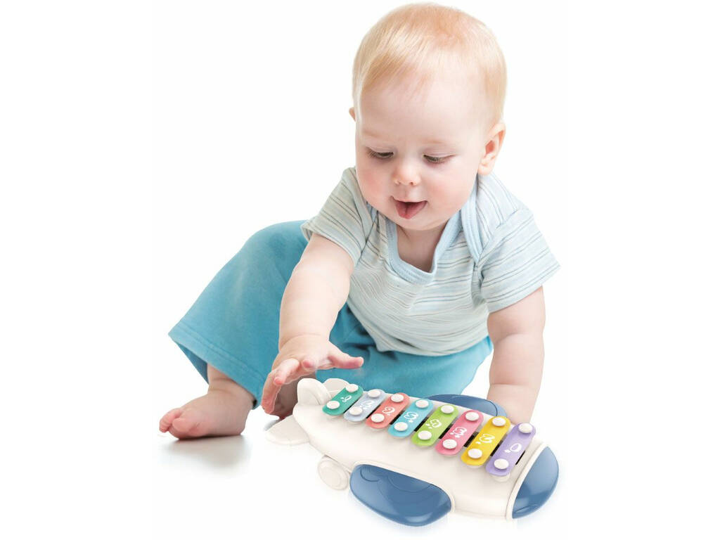 Xylophone Musical Airplane 8 Keys Blue
