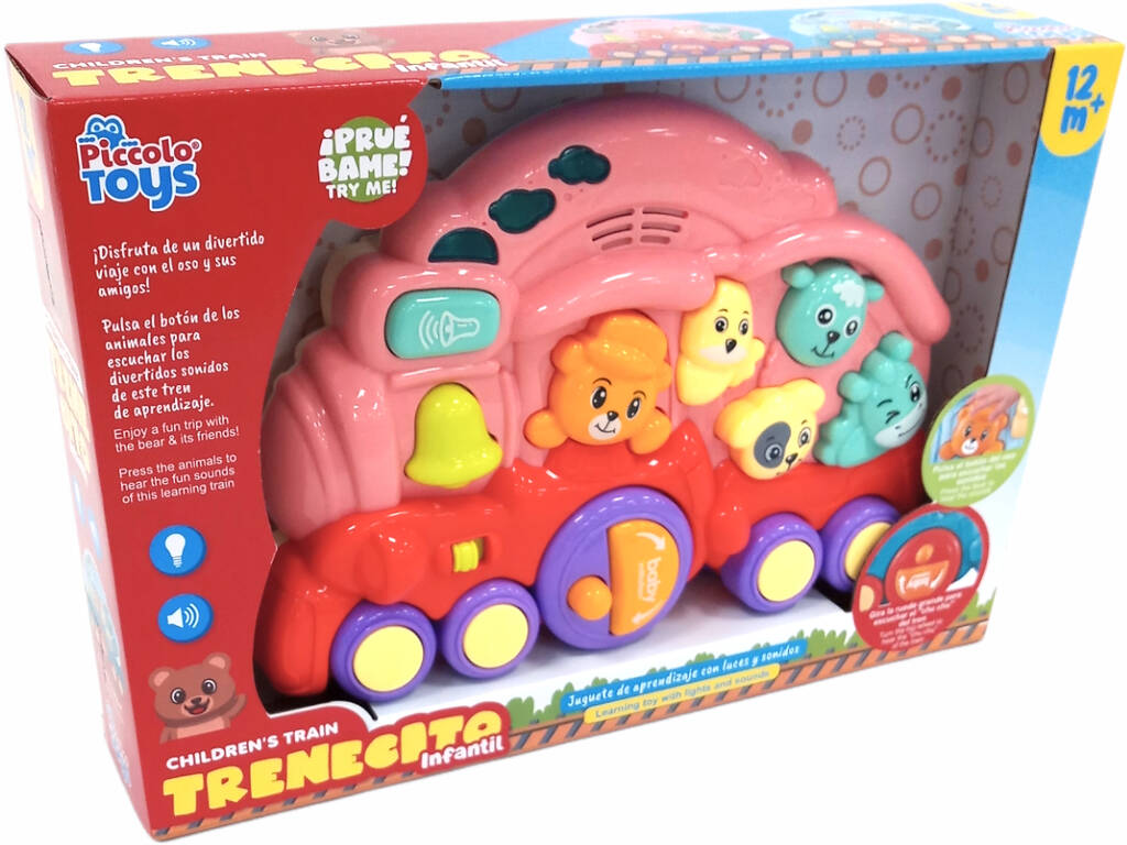 Trenino per bambini rosa con luci e suoni