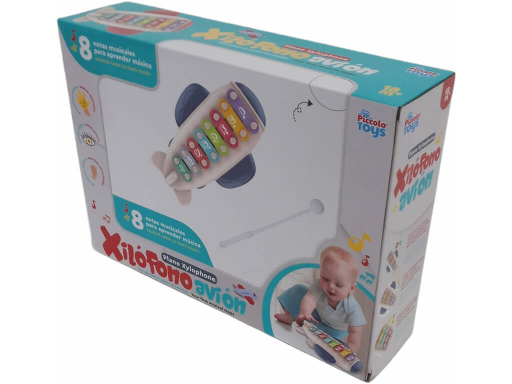 Xylophone Musical Airplane 8 Keys Pink