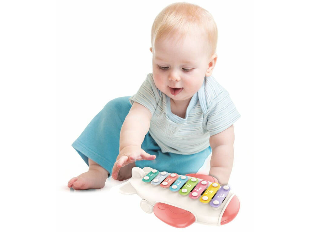Xylophone Musical Airplane 8 Keys Pink