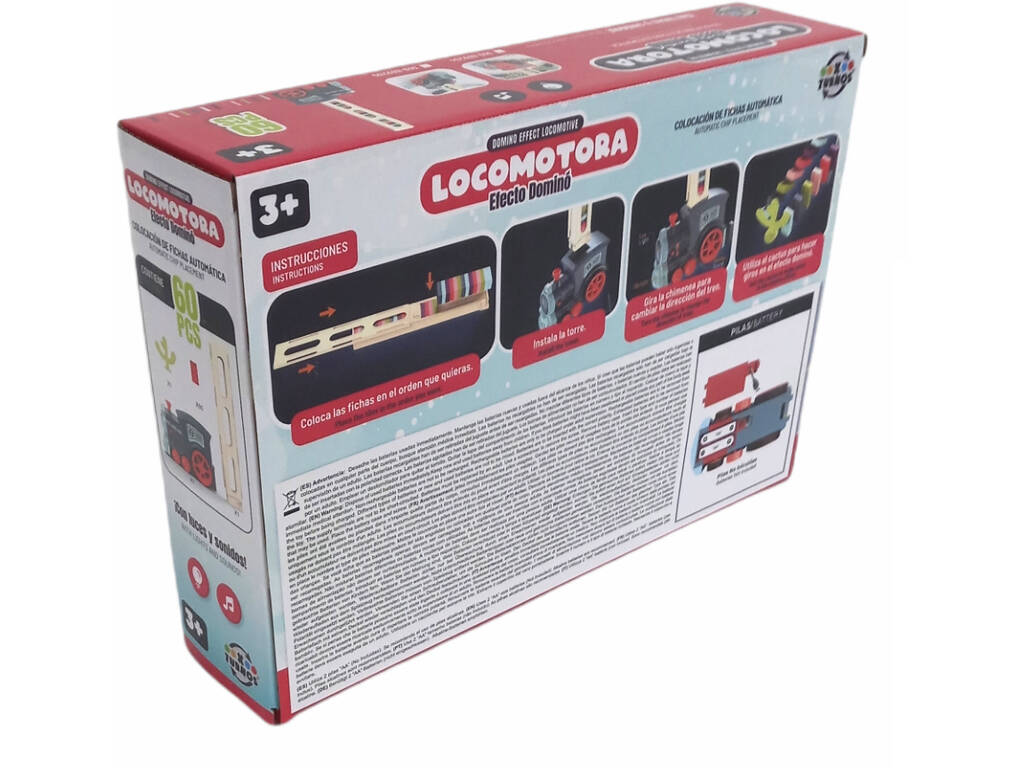 Locomotive à effet domino rose, lumineuse et sonore, avec 60 pièces à jouer
