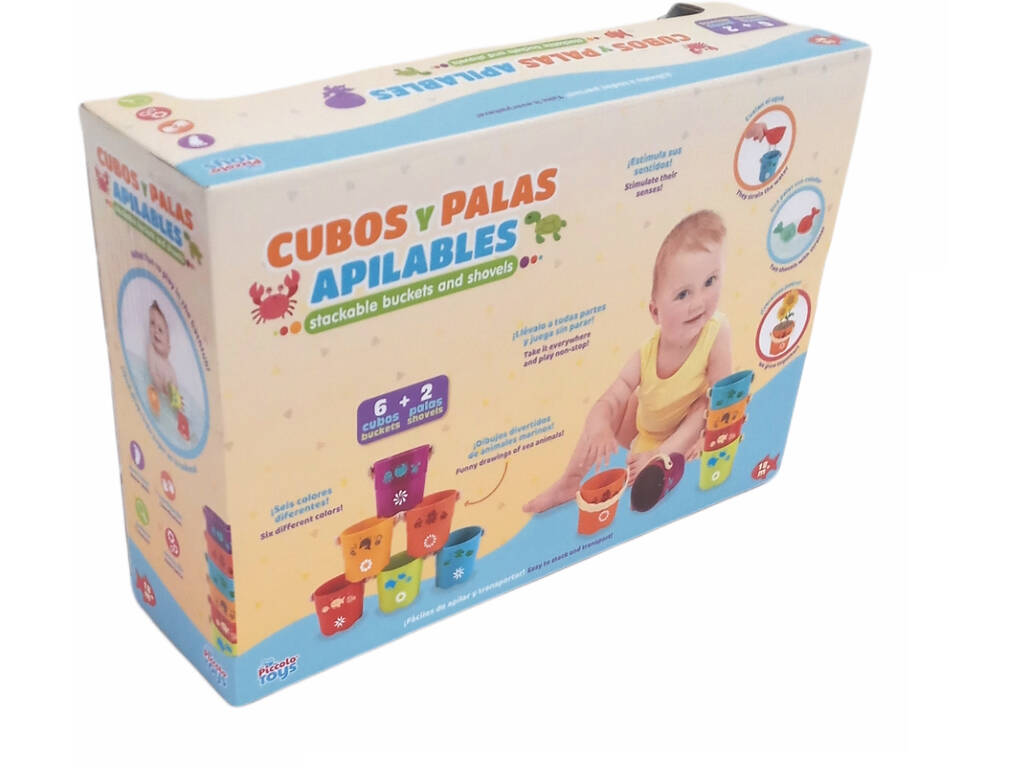 Set di secchi e pale impilabili 8 pezzi
