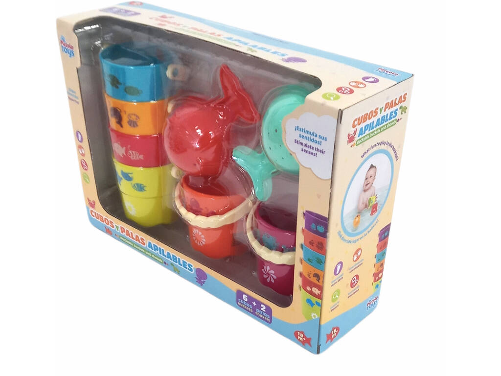 Set di secchi e pale impilabili 8 pezzi