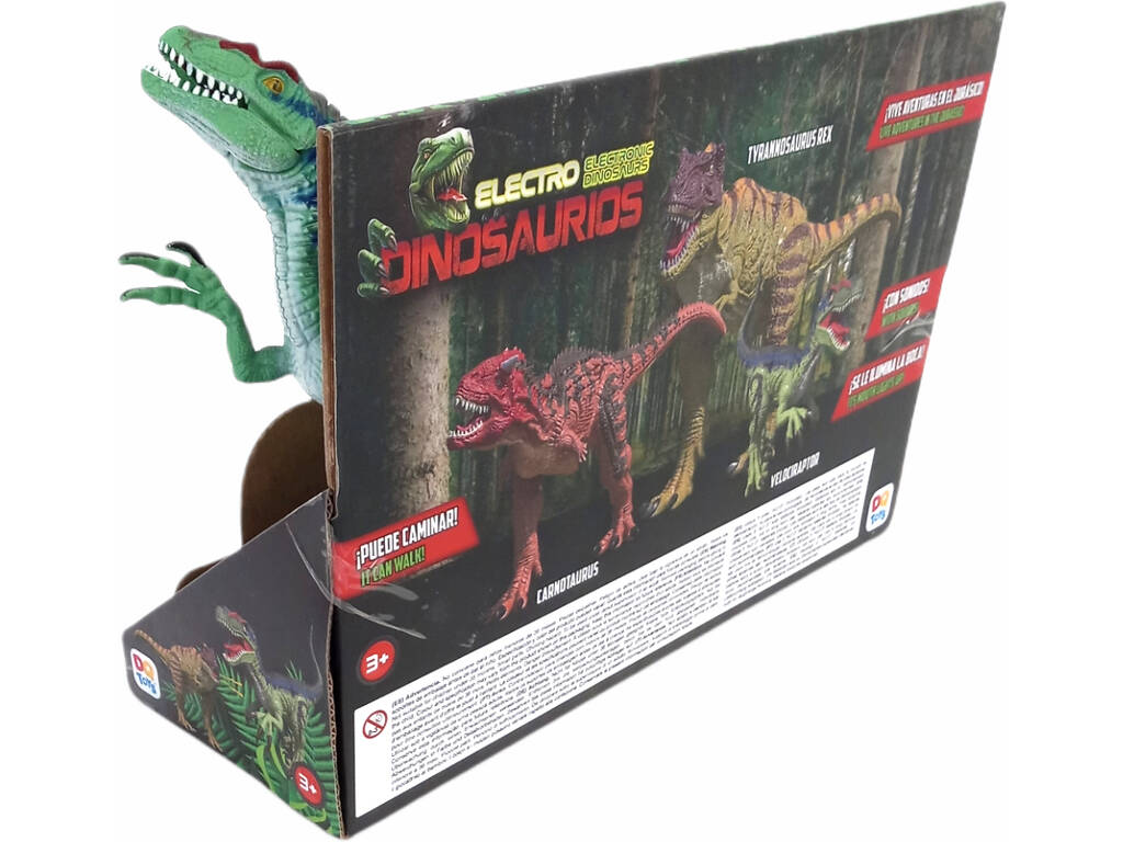 Dinosauro elettronico Velociraptor verde con luce e suoni