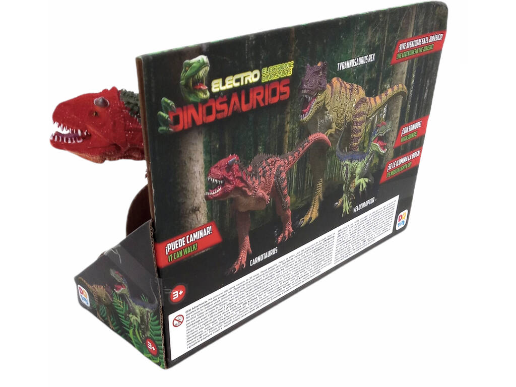 Dinosauro elettronico Carnotauro rosso con luce e suono