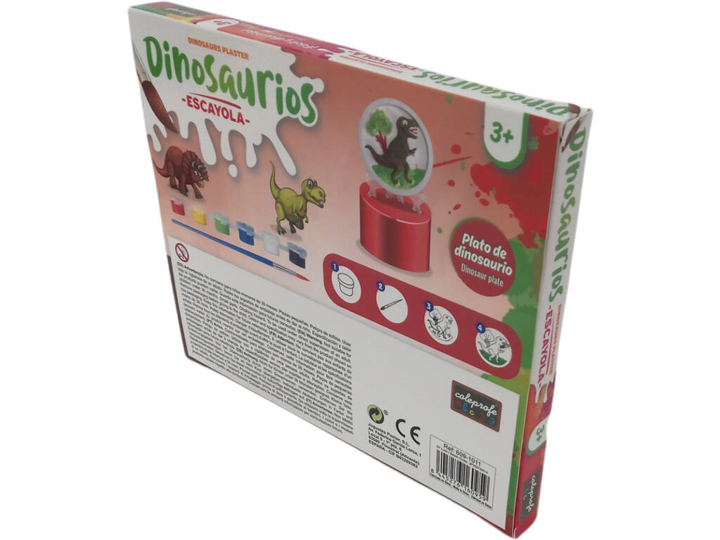 Plat en plâtre coloré Dinosaures