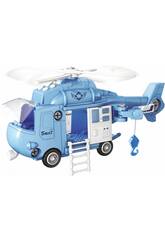 Transformierbarer Polizeihubschrauber mit Lichtern und Geräuschen