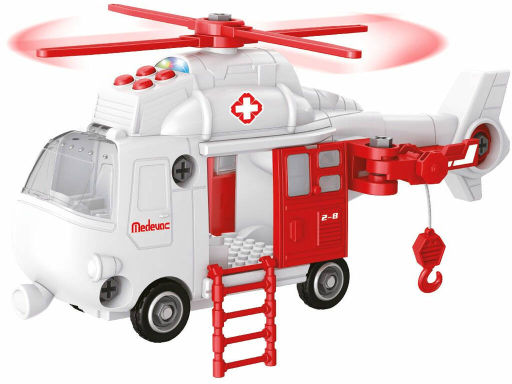 Transformierbarer Rettungshubschrauber mit Lichtern und Geräuschen