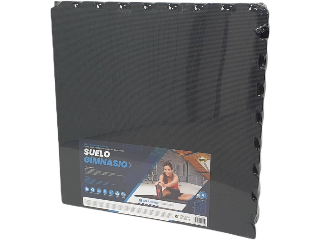 Set 4 pezzi pavimento Palestra 620x620x10 mm. Colore Nero Durezza 35°.