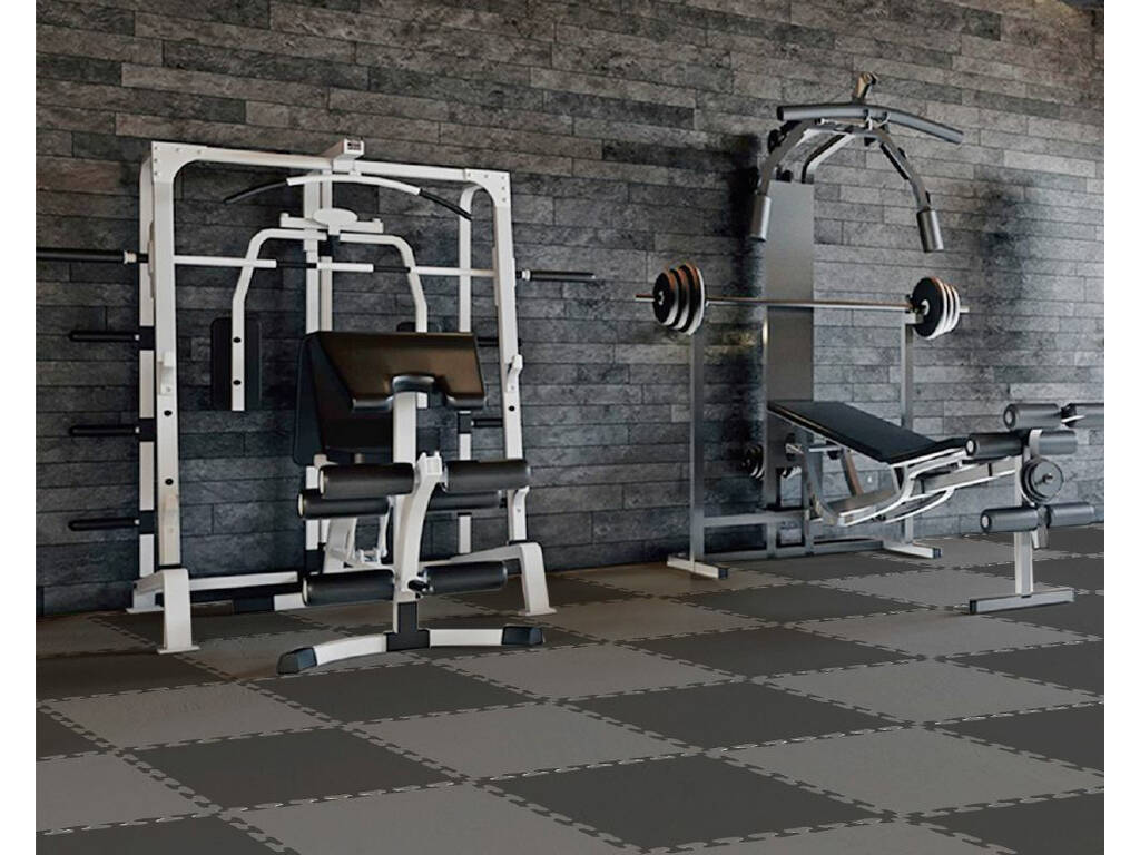 Set 4 pezzi pavimento Garage 620x620x10 mm. Colore Nero Durezza 35°.