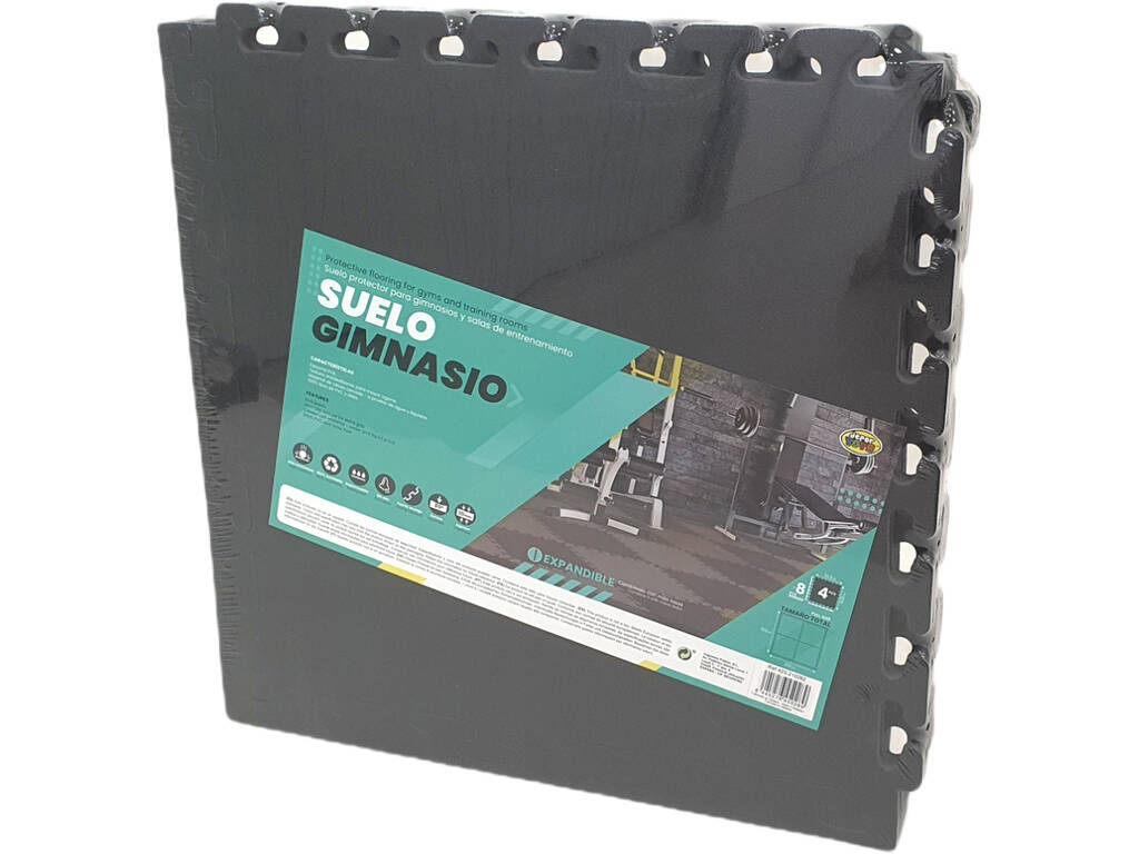 Set 4 pezzi pavimento Garage 620x620x10 mm. Colore Nero Durezza 35°.