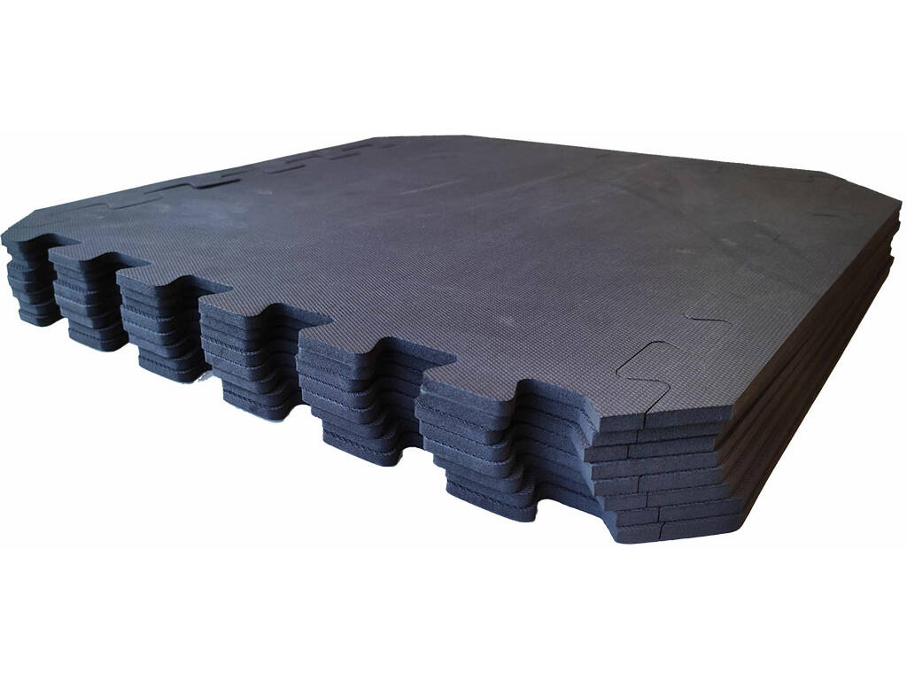 Jeu de 8 carreaux de sol de protection 390x390x6 mm. Dureté 40°.