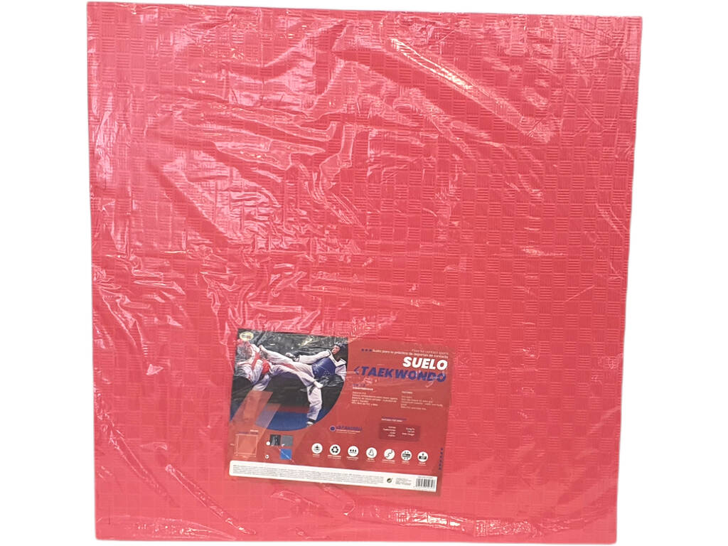 Carreau de sol Taekwondo 102x102x2,5 cm Rouge et Bleu Dureté 40°.