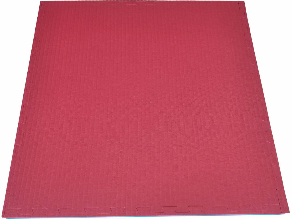 Carreau de sol pour judo 102x102x4 cm Rouge Bleu Dureté 40°.