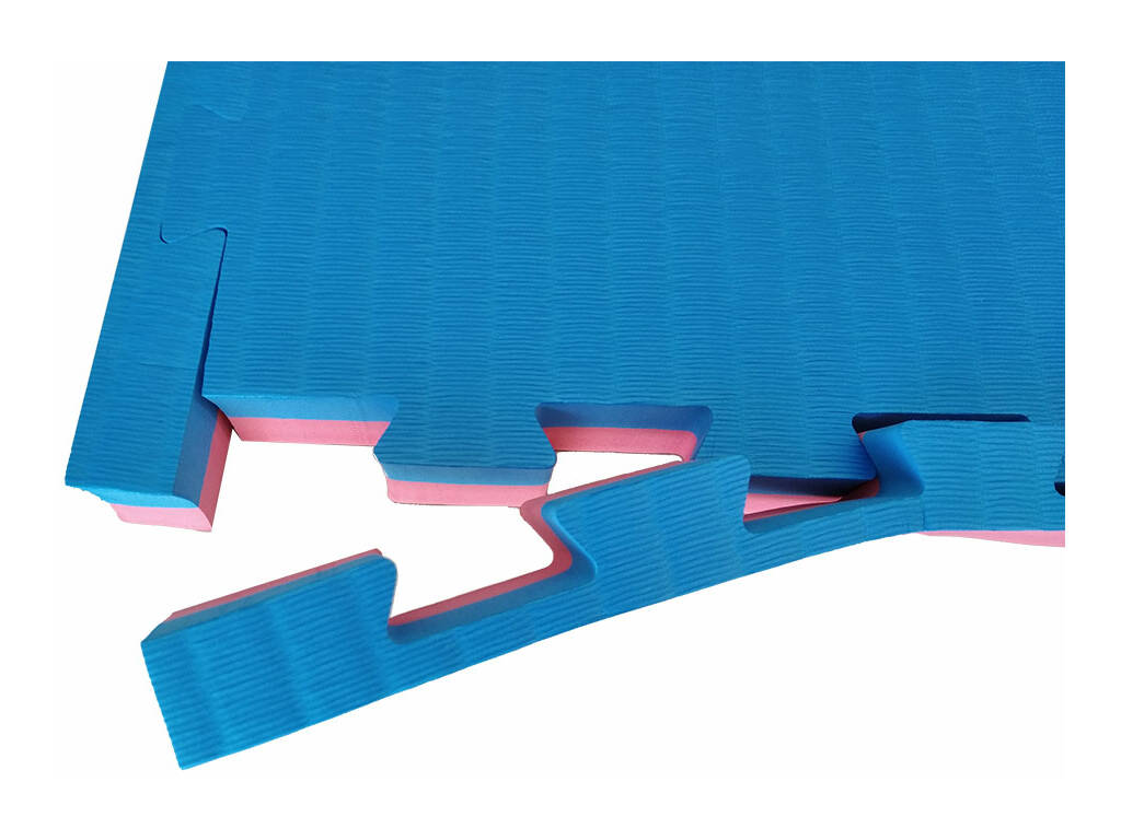 Carreau de sol pour judo 102x102x4 cm Rouge Bleu Dureté 40°.