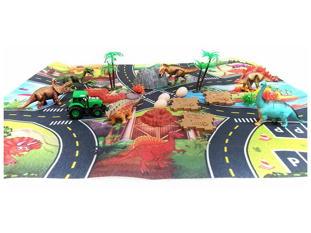 Set Dinocampo 80x70 cm. avec Dinosaures et Accessoires