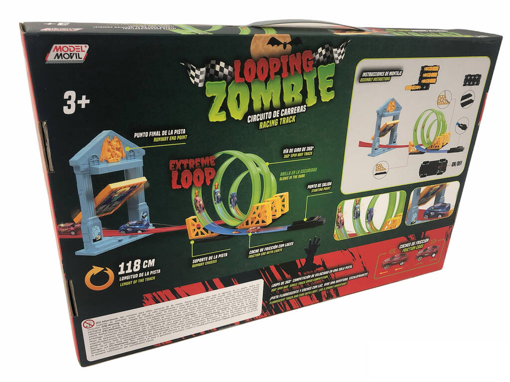 Piste Looping Zombie et 2 Voitures avec Lumière