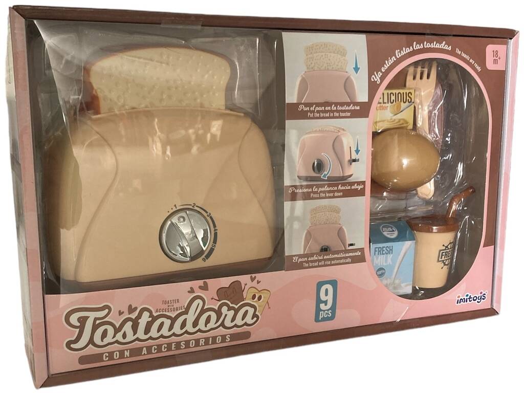 Set da colazione da 9 pezzi con tostapane