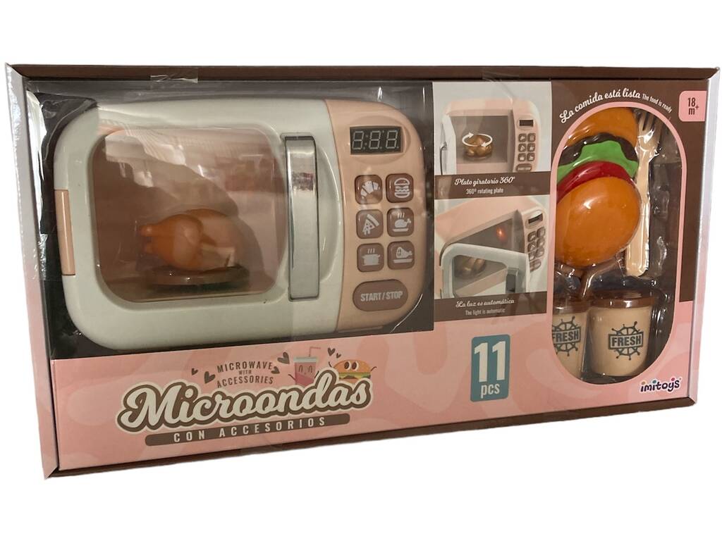 Micro-ondes avec lumière et accessoires alimentaires
