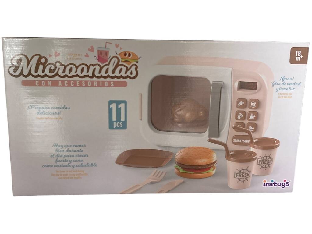 Micro-ondes avec lumière et accessoires alimentaires