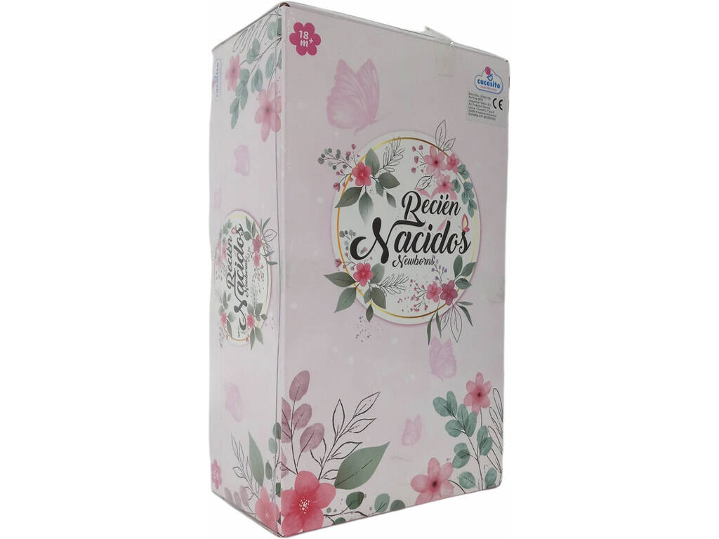Boneca Bebé 25.5 cm. com Vestido e Mantita Rosa