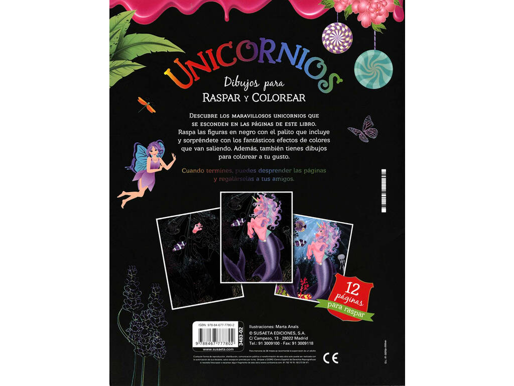 Unicorni Disegni da grattare e colorare 2 Susaeta S3483002