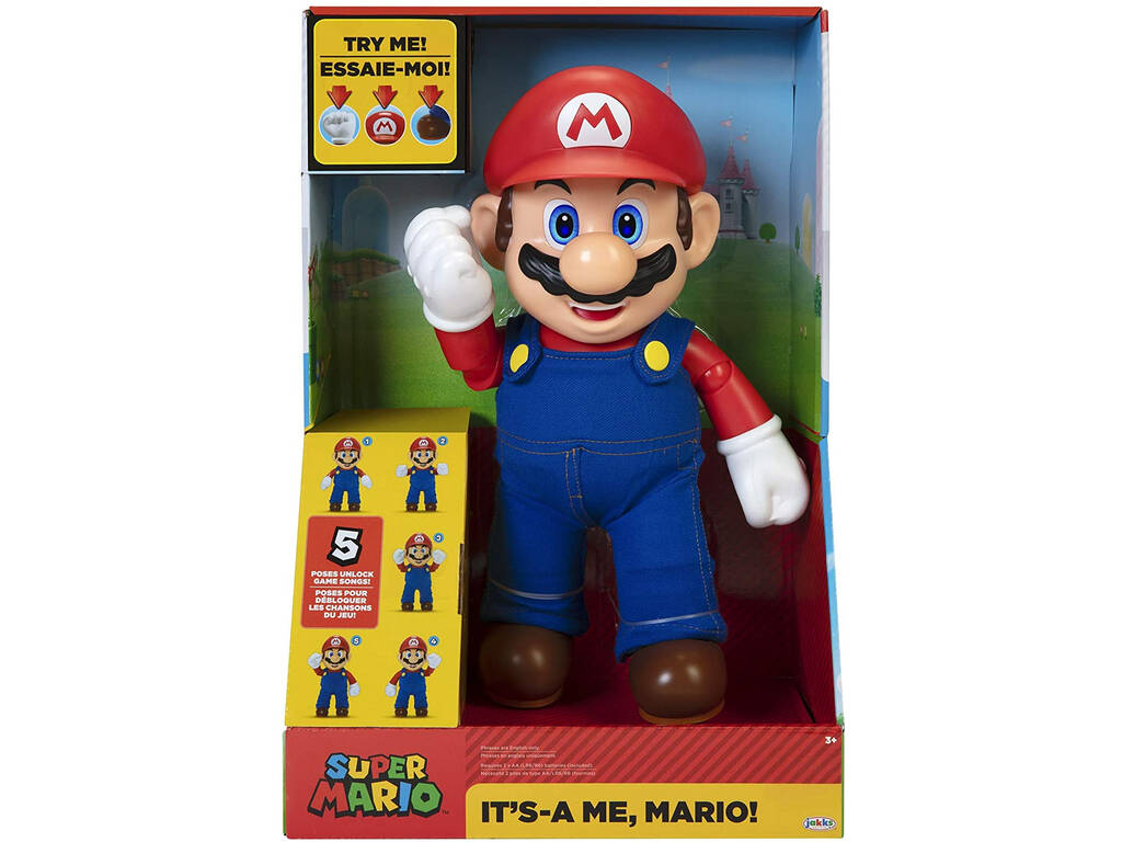 Super Mario Figurine 30 cm Articulée Interactive avec Musique et qui Parle Jakks 404304