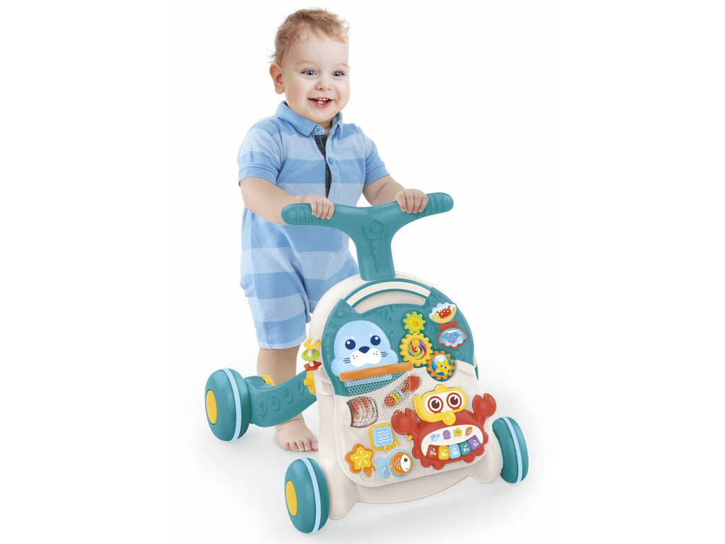 Andador Mesa Aprendizaje Infantil 2 en 1 Azul