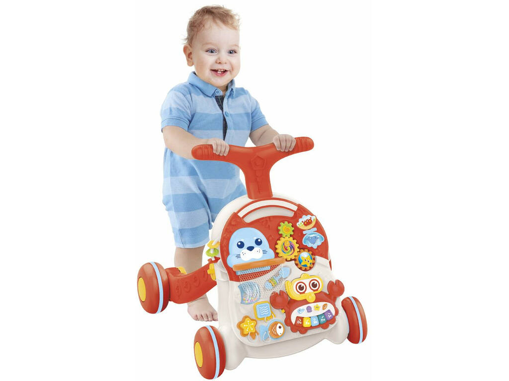 Girello Tavolo Apprendimento Infantile 2 in 1 Rosso