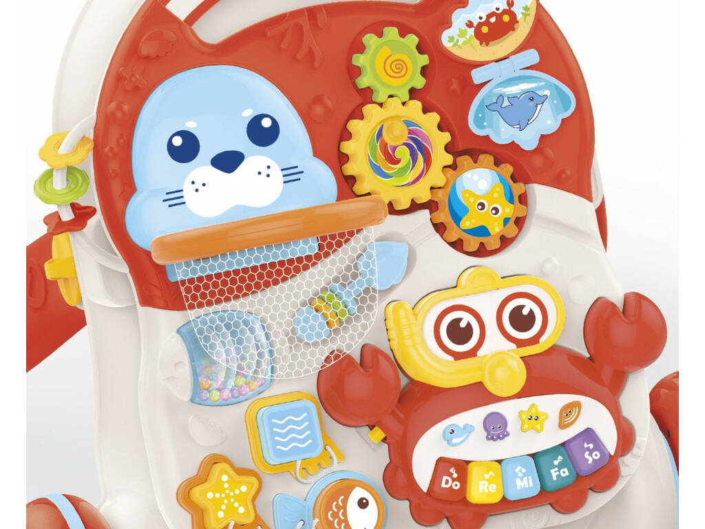 Girello Tavolo Apprendimento Infantile 2 in 1 Rosso
