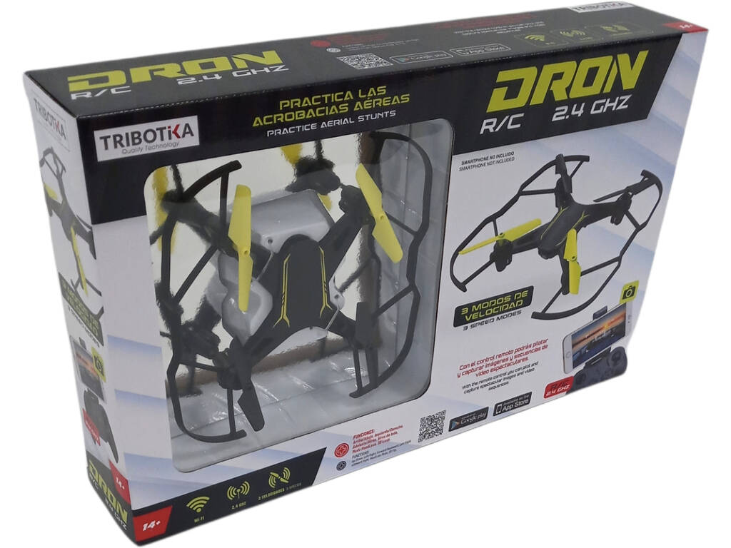 Drone radiocomandato Wifi con telecamera 19x19x3 cm.