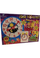 Quelle heure est-il ? Avec aiguilles mobiles Horloge Wellseason 20049