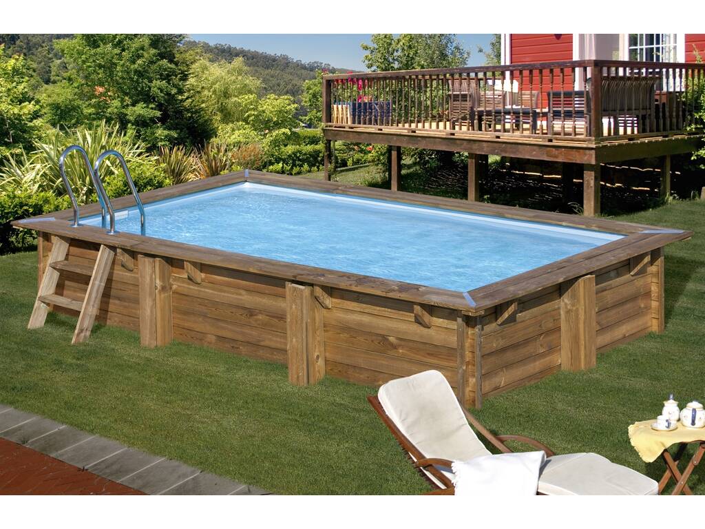 Piscina rettangolare in legno Marbella 2 420 x 270 x 117 cm Gre 7900962