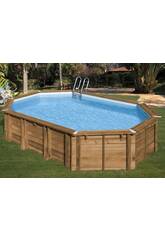 Piscina ovale in legno Safran 2 620x395x136 cm. Gre 7900892