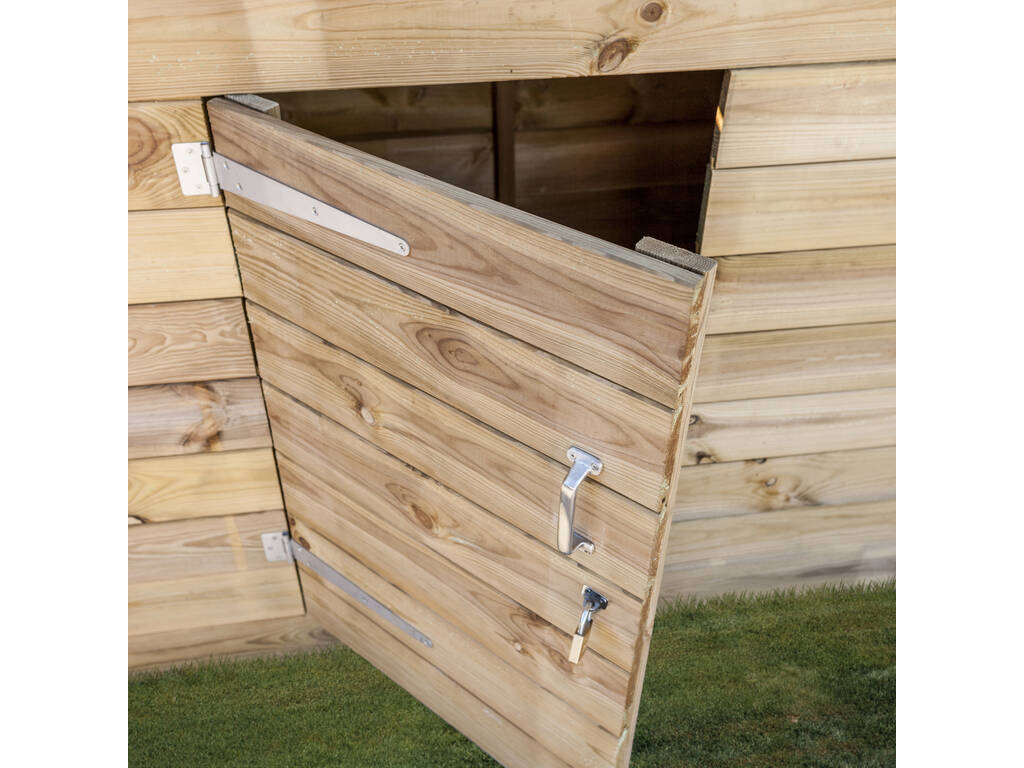 Piscina ovale in legno Safran 2 620x395x136 cm. e piattaforma in legno Gre DECKSAFRAN2