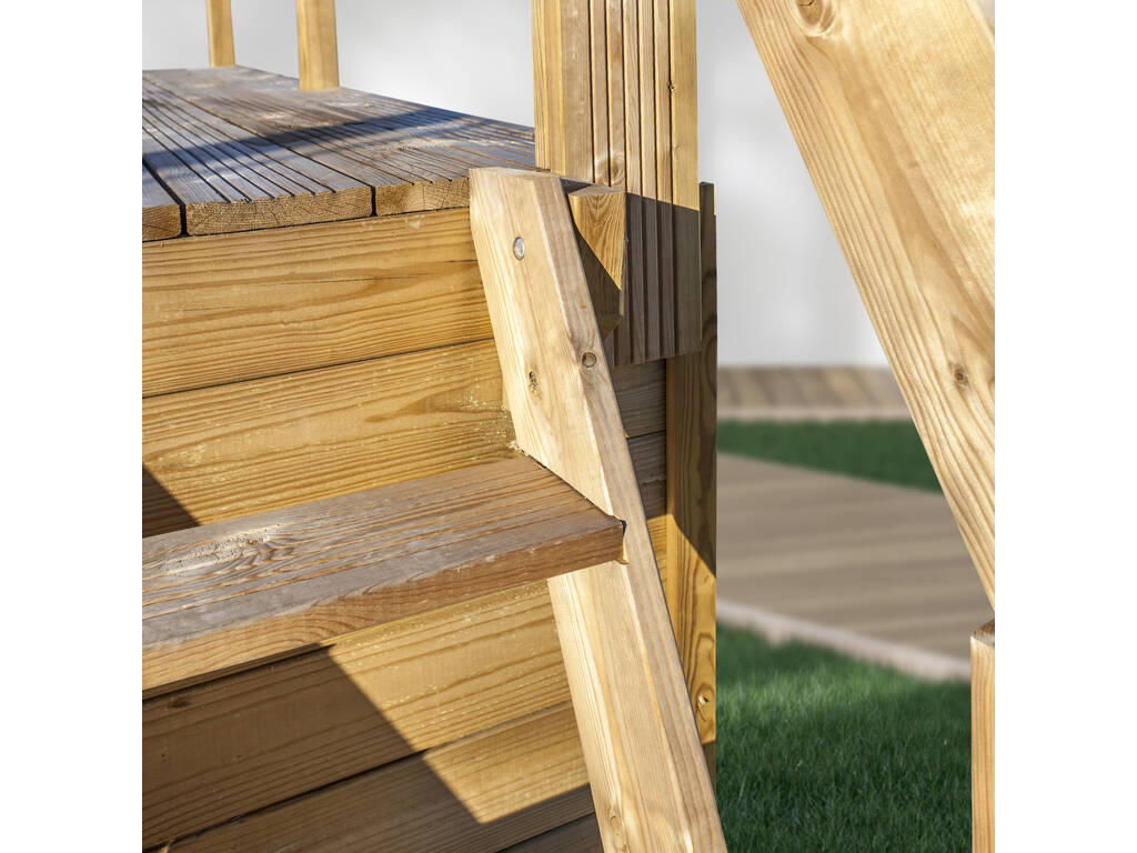 Piscina ovale in legno Safran 2 620x395x136 cm. e piattaforma in legno Gre DECKSAFRAN2
