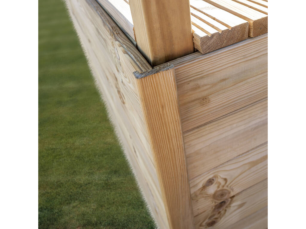 Piscina ovale in legno Safran 2 620x395x136 cm. e piattaforma in legno Gre DECKSAFRAN2