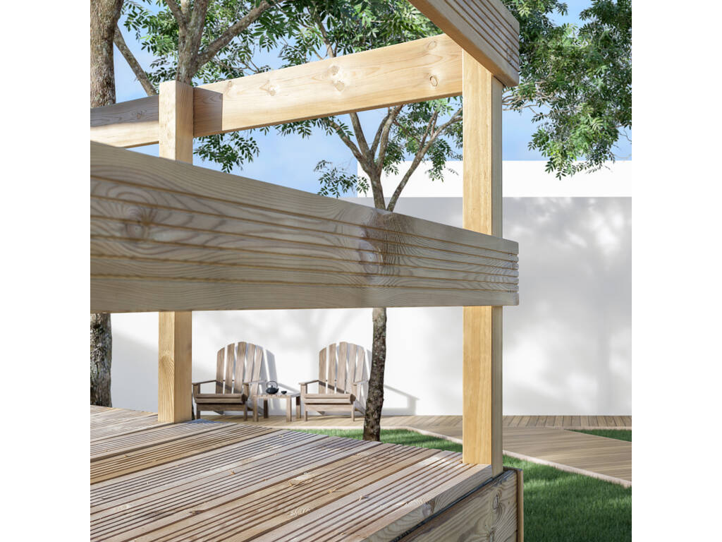 Plateforme de bureau en bois pour piscine hors sol GRE DECK1