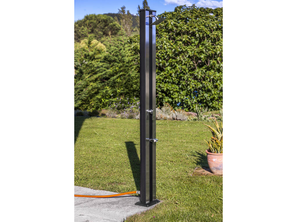 Doccia solare Premium in alluminio da 38 l con lavapiedi Gre DSALP38B