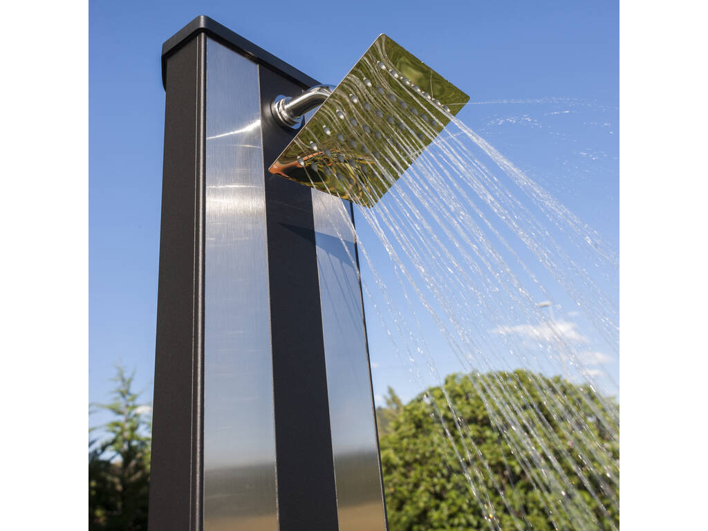 Doccia solare Premium in alluminio da 38 l con lavapiedi Gre DSALP38B