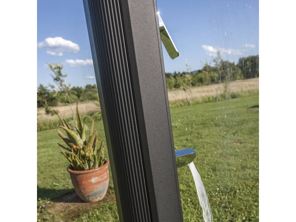 Doccia solare Premium in alluminio da 38 l con lavapiedi Gre DSALP38B