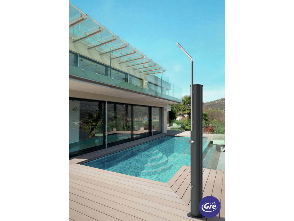 Doccia solare in alluminio 30 l con lavapiedi Gre SS30S