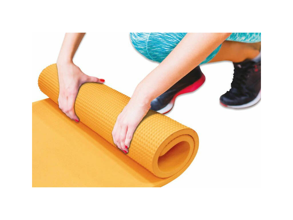 Tapis de gymnastique antibactérien jaune 600x1800x14 mm. Dureté 35°.