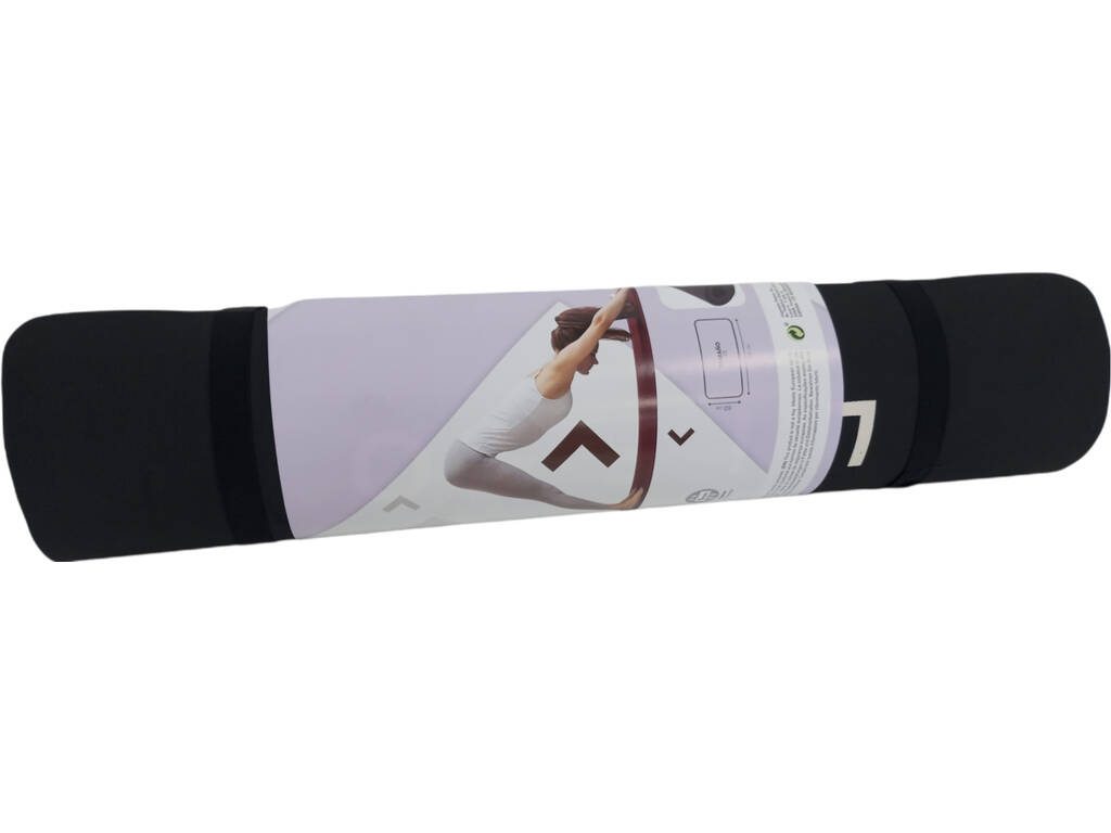 Tapis de yoga noir 600x1800x6 mm. Dureté 25°.